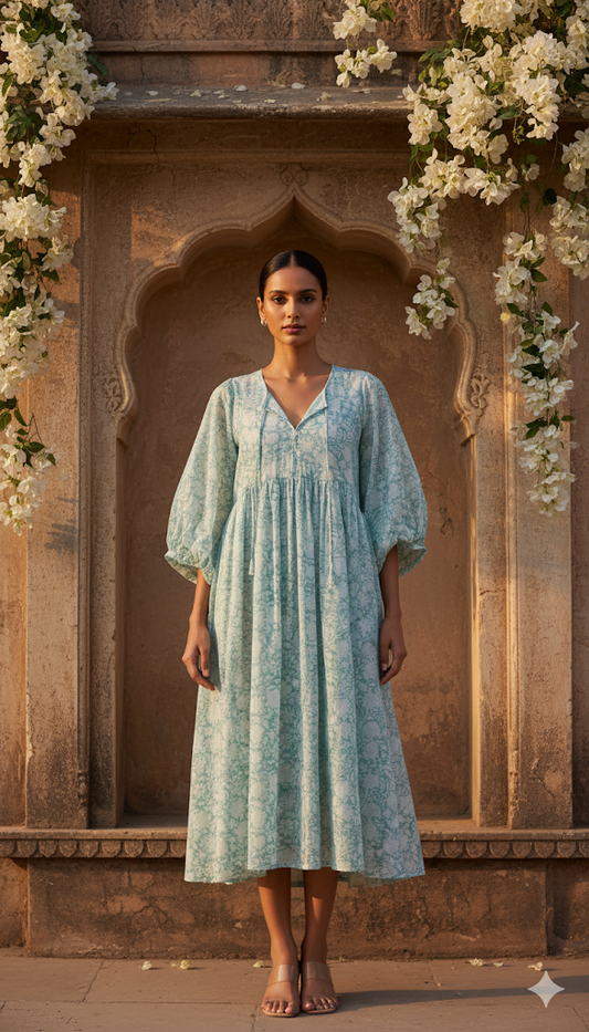 Kiara Midi Block Printed Dress