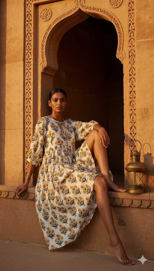 Kiara Midi Block Printed Dress 13